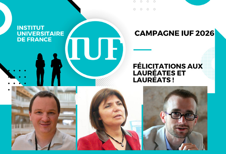  Ludovic Chamoin (génie mécanique), Emmanuelle Deleporte (physique) et Baptiste Coulmont, (Sciences humaines et sociale) membres seniors de l'Institut universitaire de France (IUF) en 2026