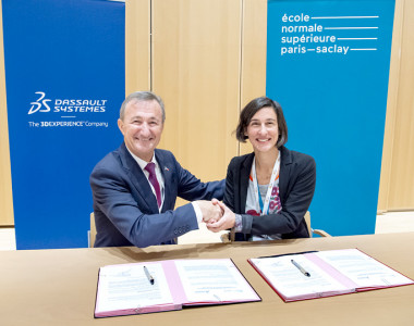 Bernard Charlès, Vice-Chairman and CEO of Dassault Systèmes and ENS Paris-Saclay alumnus and Nathalie Carrasco, President of ENS Paris-Saclay