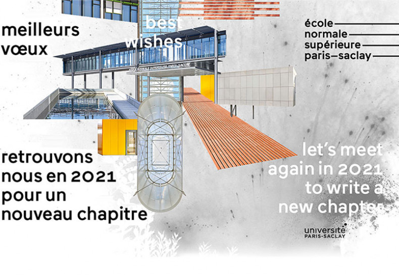 Carte de voeux de l'ENS Paris-Saclay 2021 réalisée par Jérôme Foubert