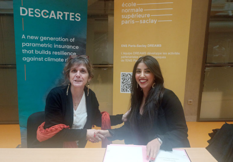 Claire Lartigue, vice-présidente de l'ENS Paris-Saclay en charge de la formation et Sana NABLI, responsable du recrutement de Descartes Underwriting